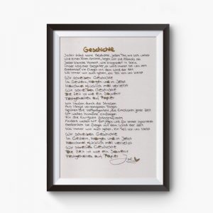 Songtext im Bilderrahmen